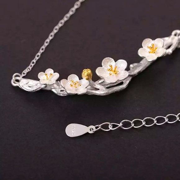 “Hopeful” Japanese CherryBlossom Oriental Necklace - Picture 3 of 12
